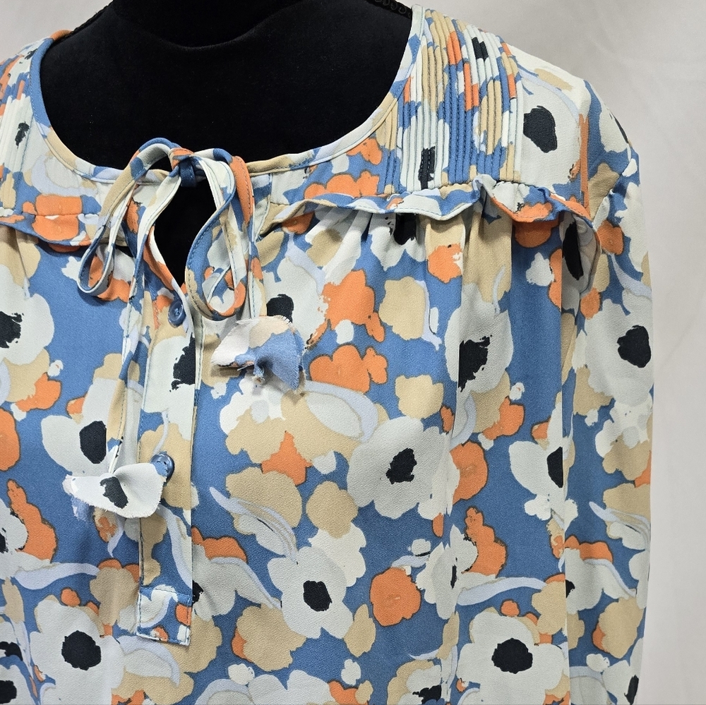 Joie women XL floral long sleeve peasant top cottage core blouse pullover - Picture 6 of 12
